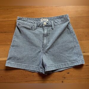 Madewell Women's Emmett Blue Striped Shorts Size 26